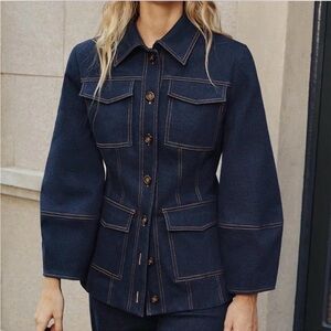 Commense constrast stich denim jacket